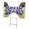 Signmission Fresh Grapes Yard Sign & Stake outdoor plastic coroplast window, C-2436 Fresh Grapes C-2436 Fresh Grapes - alternate 1